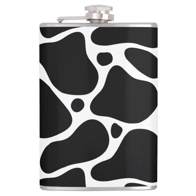 Animal print-black and white giraffe pattern therm flask (Front)