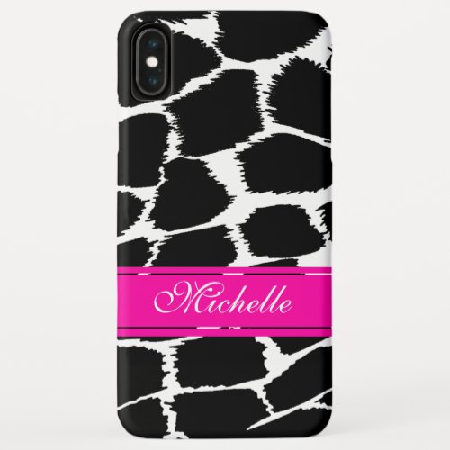 Animal print black white  pink iphone case