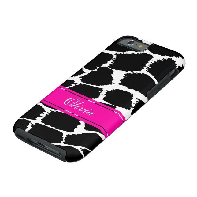 Animal print black, white & pink iphone case (Top)