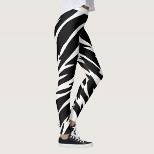 Black and White Tiger skin color Leggings