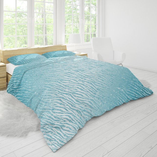 Animal Print Blue Glitter Glam Duvet Cover (Creator Uploaded)