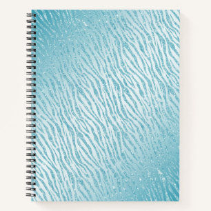 Animal Print Blue Glitter Glam Notebook