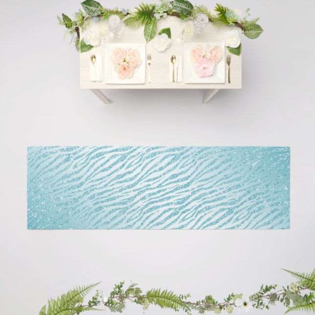 Animal Print Blue Glitter Glam Outdoor Rug (Insitu (Wedding 2))