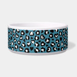 Animal Print, Blue Leopard, Cheetah Spots, Hearts Bowl<br><div class="desc">Elegant,  stylish and sophisticated pattern with leopard spots and hearts in blue and black color. Modern and trendy gift,  perfect for the animal print lover in your life.</div>
