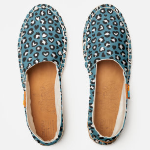 Animal Print, Blue Leopard, Cheetah Spots, Hearts Espadrilles