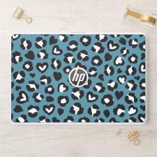 Animal Print, Blue Leopard, Cheetah Spots, Hearts HP Laptop Skin