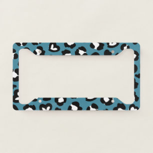 Animal Print, Blue Leopard, Cheetah Spots, Hearts License Plate Frame