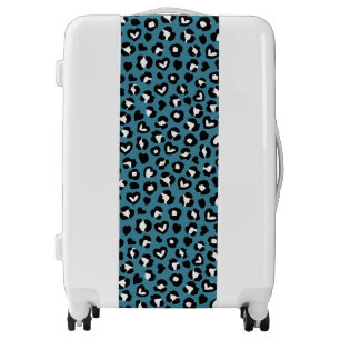 Animal Print, Blue Leopard, Cheetah Spots, Hearts Luggage