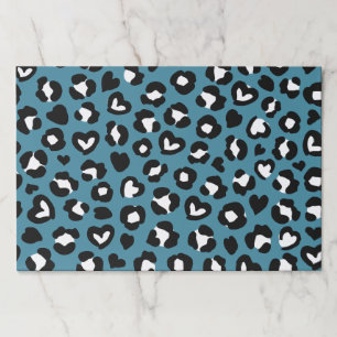 Animal Print, Blue Leopard, Cheetah Spots, Hearts Paper Pad