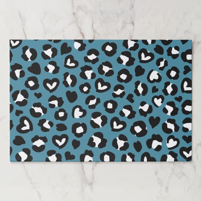 Animal Print, Blue Leopard, Cheetah Spots, Hearts Paper Pad (Front)