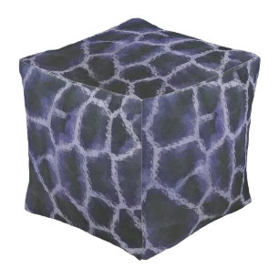 Animal Print Blue Outdoor Pouf