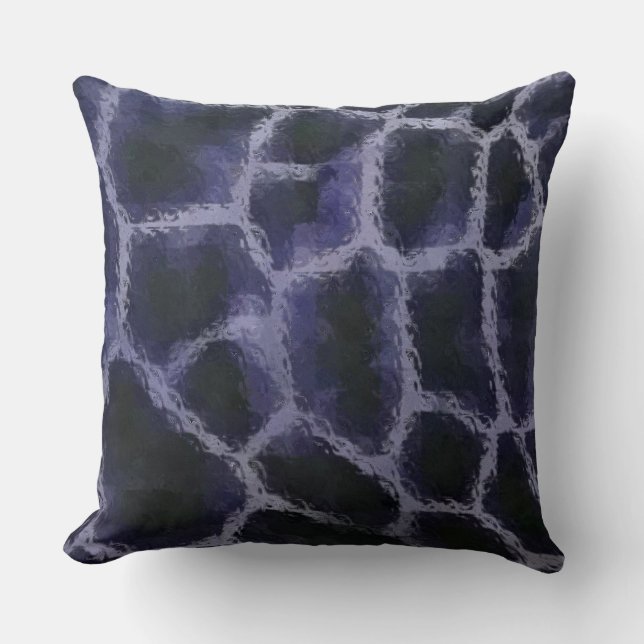Animal Print Blue Throw Pillow (Front)