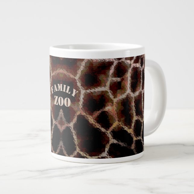 Animal Print Brown Giant Coffee Mug (Front Right)