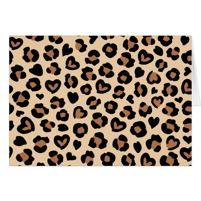 Animal Print, Brown Leopard, Cheetah Spots, Hearts (Front Horizontal)