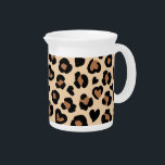 Animal Print, Brown Leopard, Cheetah Spots, Hearts Beverage Pitcher<br><div class="desc">Elegant,  stylish and sophisticated pattern with leopard spots and hearts in brown and black color. Modern and trendy gift,  perfect for the animal print lover in your life.</div>