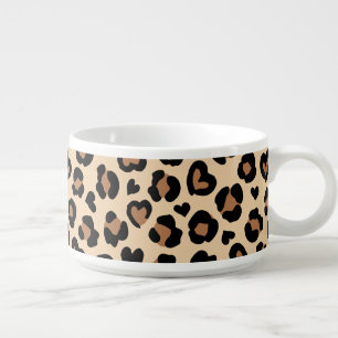 Animal Print, Brown Leopard, Cheetah Spots, Hearts Bowl