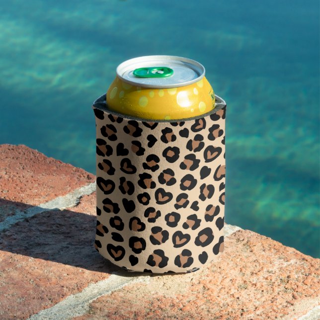 Animal Print, Brown Leopard, Cheetah Spots, Hearts Can Cooler (In Situ Pool)