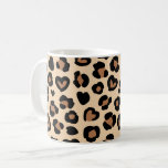 Animal Print, Brown Leopard, Cheetah Spots, Hearts Coffee Mug