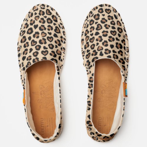 Animal Print Brown Leopard Cheetah Spots Hearts Espadrilles