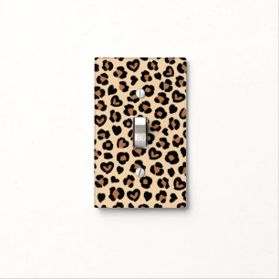 Animal Print, Brown Leopard, Cheetah Spots, Hearts Light Switch Cover