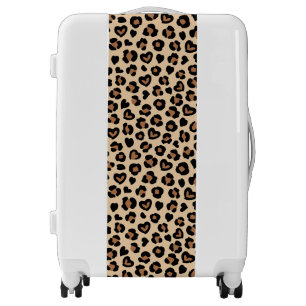 Animal Print, Brown Leopard, Cheetah Spots, Hearts Luggage