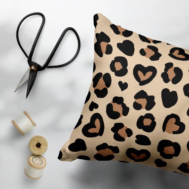 Animal Print, Brown Leopard, Cheetah Spots, Hearts Pet Bed (Creator Uploaded)