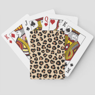 Animal Print, Brown Leopard, Cheetah Spots, Hearts Poker Cards