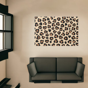 Animal Print, Brown Leopard, Cheetah Spots, Hearts Rug