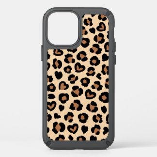 Animal Print, Brown Leopard, Cheetah Spots, Hearts Speck iPhone 12 Case