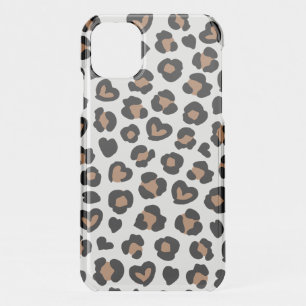 Animal Print, Brown Leopard, Cheetah Spots, Hearts iPhone 11 Case