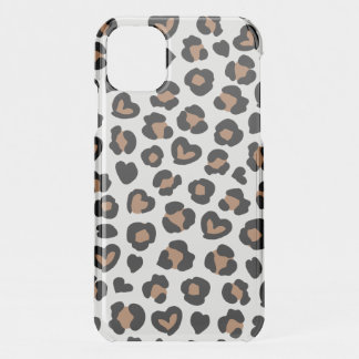 Animal Print, Brown Leopard, Cheetah Spots, Hearts iPhone 11 Case