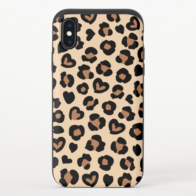 Animal Print, Brown Leopard, Cheetah Spots, Hearts Uncommon iPhone Case (Back)