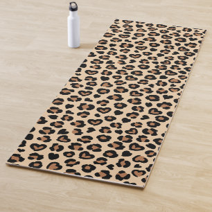 Animal Print, Brown Leopard, Cheetah Spots, Hearts Yoga Mat