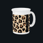 Animal Print, Brown Leopard, Hearts, Your Name Beverage Pitcher<br><div class="desc">Elegant,  stylish and sophisticated pattern with leopard spots and hearts in brown and black color. Modern and trendy gift,  perfect for the animal print lover in your life. Personalize by adding your name,  nickname,  monogram or initials.</div>