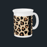 Animal Print, Brown Leopard, Hearts, Your Name Beverage Pitcher<br><div class="desc">Elegant,  stylish and sophisticated pattern with leopard spots and hearts in brown and black color. Modern and trendy gift,  perfect for the animal print lover in your life. Personalize by adding your name,  nickname,  monogram or initials.</div>