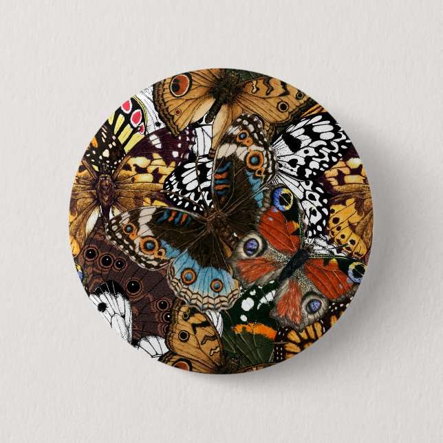 Animal print. Butterfly wings. Button (Front)