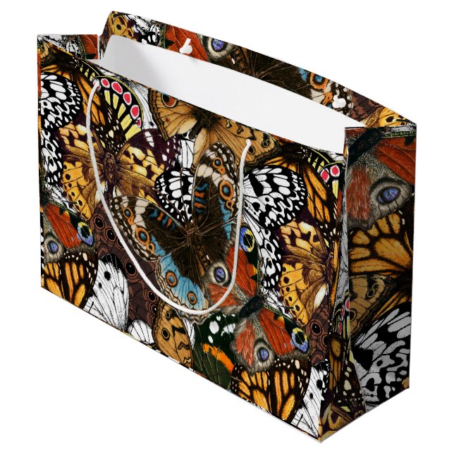 Animal print. Butterfly wings. Large Gift Bag (Back Angled)