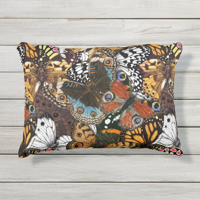 Animal print. Butterfly wings. Outdoor Pillow (Front)