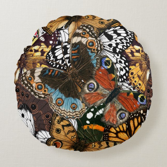 Animal print. Butterfly wings. Round Pillow (Front)