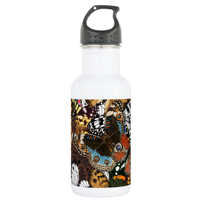 Animal print. Butterfly wings. Stainless Steel Water Bottle (Front)