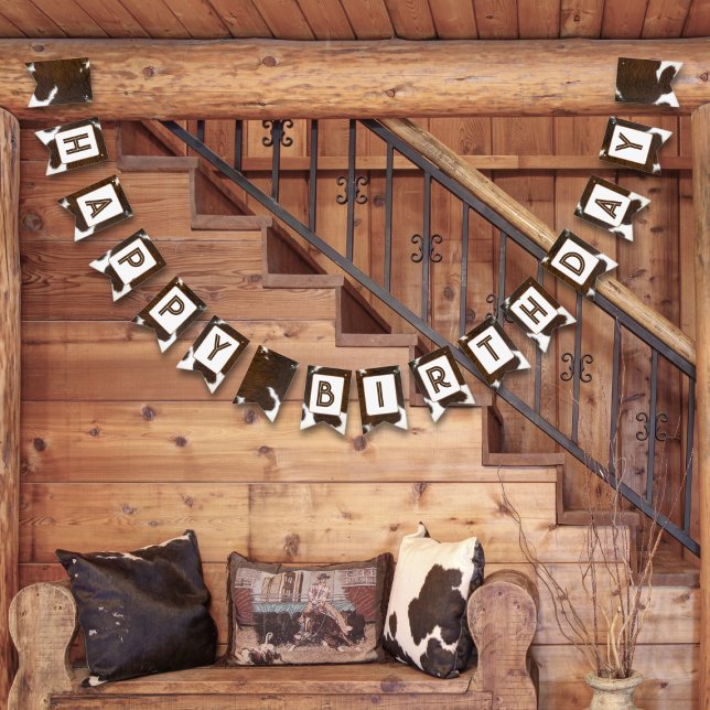 Animal Print Cattle Stampede Brown  Bunting Flags (Creator Uploaded)