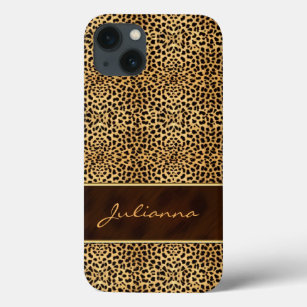 Personalised Initials Custom Wallet Leather Phone Case Leopard Cheetah Jaguar Skin Geometric iPhone 12 11 5 SE 6 6s 7 8 X Xs Max Samsung