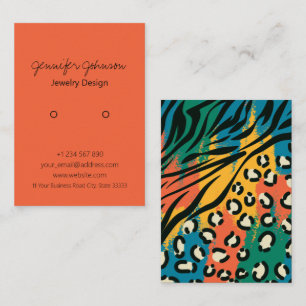 Animal Print Colorful Earring Holder Display Card