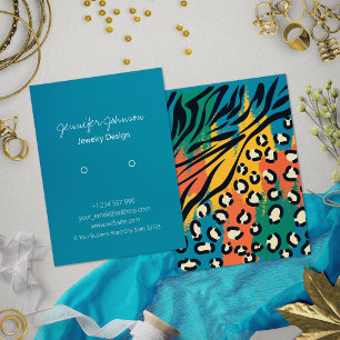Animal Print Colorful Earring Holder Display Card