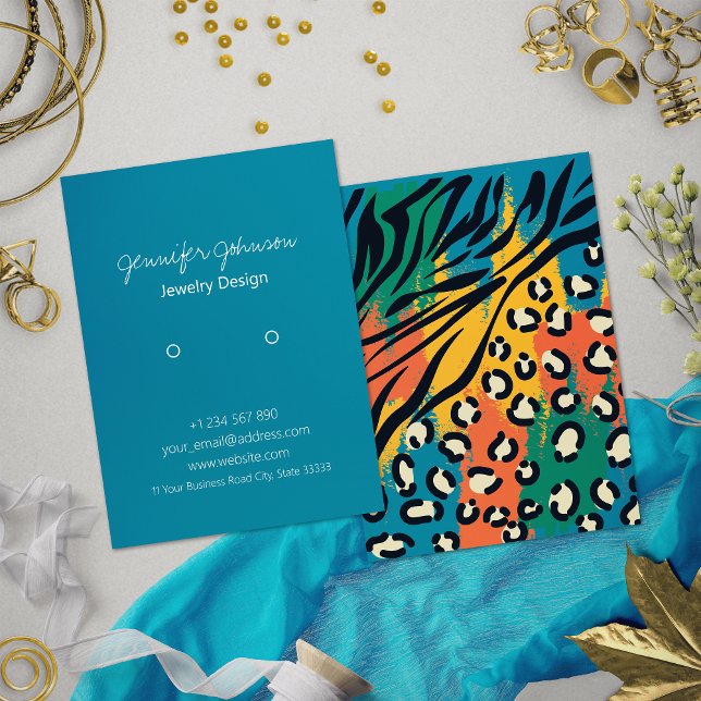 Animal Print Colorful Earring Holder Display Card (Creator Uploaded)