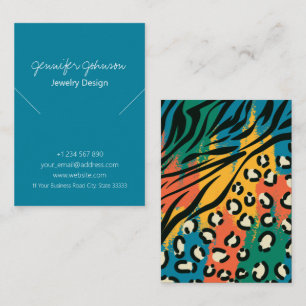 Animal Print Colorful Necklace Display Card