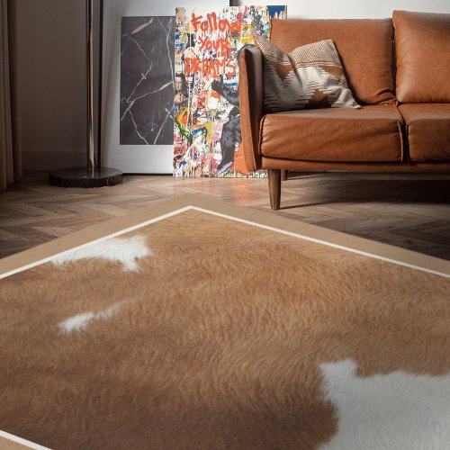 Animal Print Cow Tan Area Rug