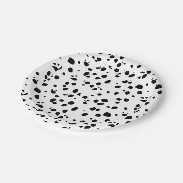 Animal Print Dalmation Paper Plates (Angled)