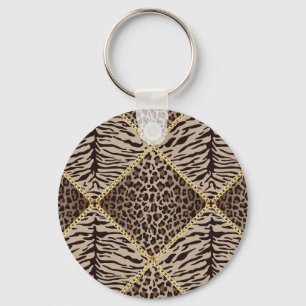 Animal Print Diamond Design Key chain