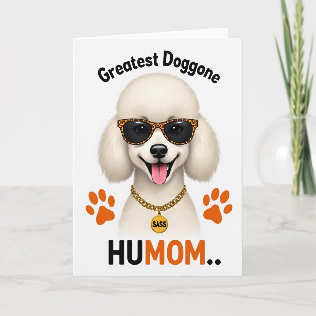 Animal Print Dog Greatest Humom Card (Front)